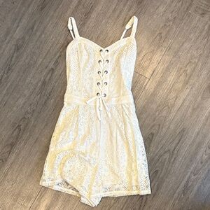 White Lace Hollister Romper